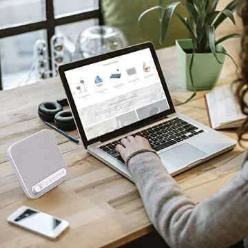 Pure Enrichment Wave Premium Sleep Sound Machine with USB Charger - Seamless Looping with 6 Soothing All-Natural Sounds, & Auto-Off Timer - Easily Portable for Travel (White) Patented Design