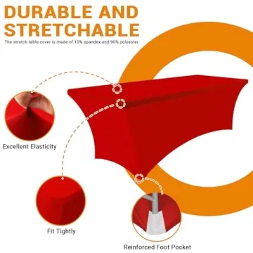 Eurmax Rectangular Fitted Spandex Table Cover for Events