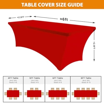Eurmax Rectangular Fitted Spandex Table Cover for Events