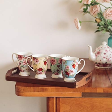Elegant BTaT Floral Coffee Mugs Set of 4