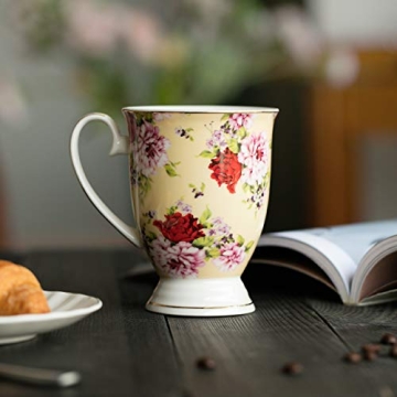 Elegant BTaT Floral Coffee Mugs Set of 4