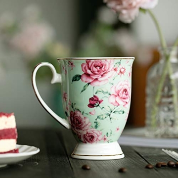 Elegant BTaT Floral Coffee Mugs Set of 4