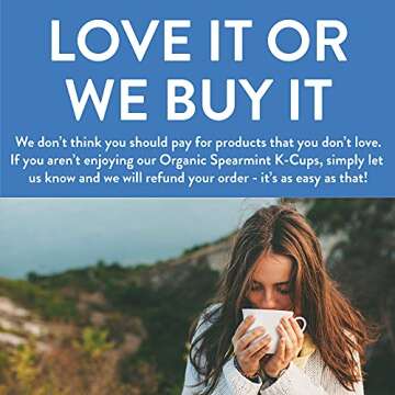 FGO Organic Spearmint Tea K-Cup Pods for Keurig, 24 Count (Pack of 1). Naturally Caffeine-Free Herbal Tea, Premium Mint Tea is USDA Organic, Non-GMO, & Recyclable