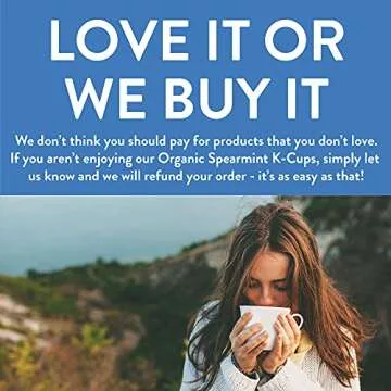 FGO Organic Spearmint Tea K-Cup Pods for Keurig, 24 Count (Pack of 1). Naturally Caffeine-Free Herbal Tea, Premium Mint Tea is USDA Organic, Non-GMO, & Recyclable