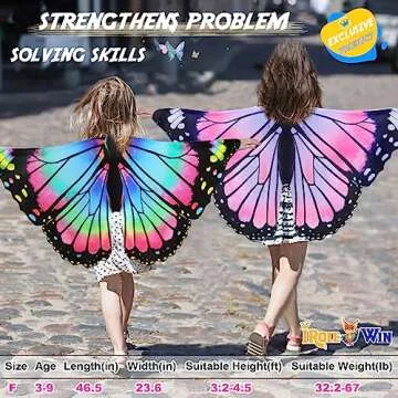 iROLEWIN Toddler-Kids Butterfly Wings - Enchanting Dress-Up Costume for Girls