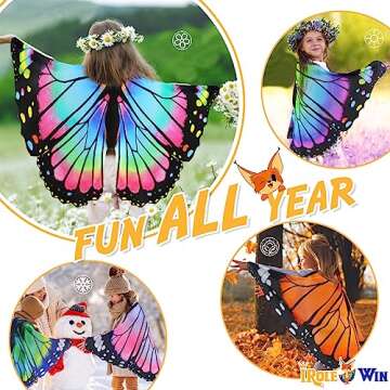 iROLEWIN Butterfly Wings for Kids - Dress Up Fun!