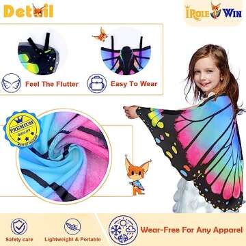 iROLEWIN Butterfly Wings for Kids - Dress Up Fun!