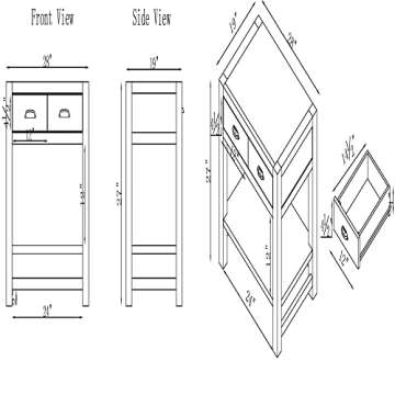 Arden 2-Drawer Wood Nightstand, Light Driftwood Finish Perfect for Modern Rustic, Boho or Traditional Bedroom, Functional and Stable Storage, 28W x 19D x 26 3/8H