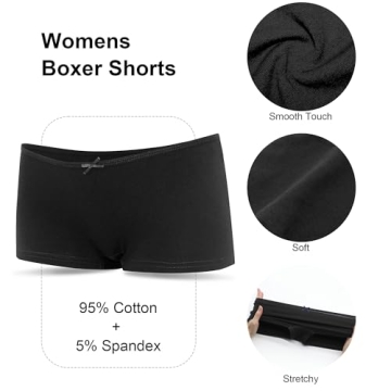 Allxwek Women's Cotton Boy Shorts Comfortable Stylish Underwear