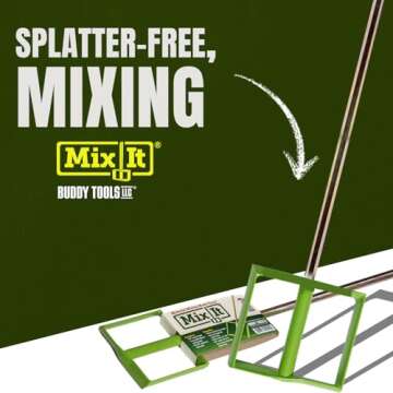 Buddy Tools Mix It, 20" Length – Mud Mixer with Durable ABS Paddle – Efficient Paint Mixer for Drill – Easy-to-Use & Rust-Resistant Mixing Paddle for Mud, Paint, and More