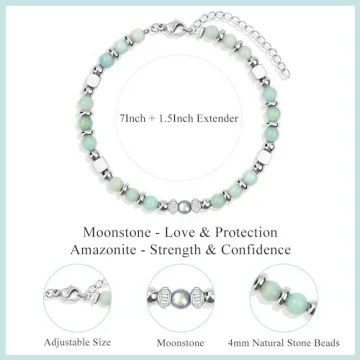 JoycuFF Mom Gifts - Meaningful Moonstone Bracelet for Mothers