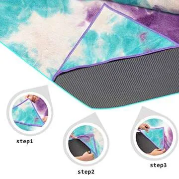 Ewedoos Non Slip Yoga Towel - Perfect for Hot Yoga