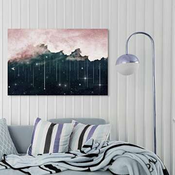 The Oliver Gal Artist Co. Oliver Gal Eyes Starry Night' Black Abstract Wall Art Print Premium Canvas 45" x 30" Pink