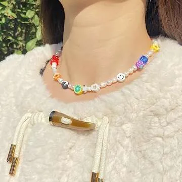 Miss Pink Beaded Pearl Choker Necklace for Women