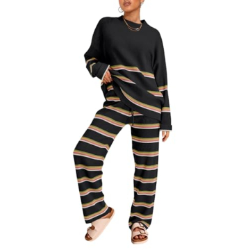 LILLUSORY 2024 Fall Fashion: Cozy Oversized Striped Sweater Sets for Women