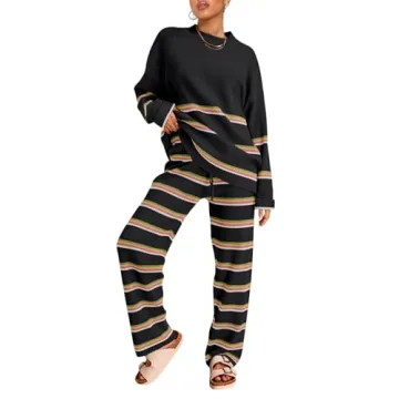 LILLUSORY 2024 Fall Fashion: Cozy Oversized Striped Sweater Sets for Women