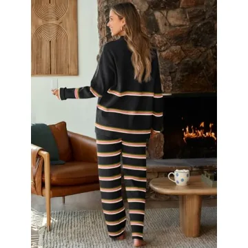 LILLUSORY Women's Fall 2024 Cozy Striped Sweater Sets