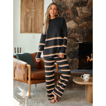LILLUSORY Women's Fall 2024 Cozy Striped Sweater Sets