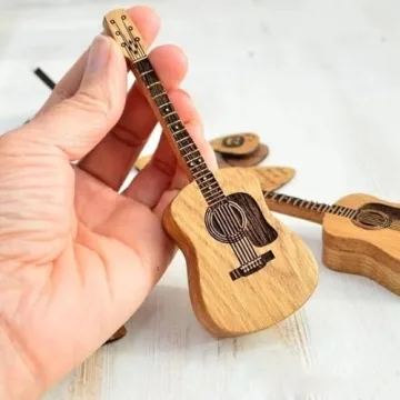 2024 Wooden Guitar Pick Box Set with Stand