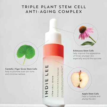 Indie Lee Stem Cell Serum - Anti-Aging Face Serum with Triple Stem Cell Complex & Soothing Botanicals - Helps Minimize Multiple Signs of Aging, Boost Firmness and Provides Instant Hydration (30ml)