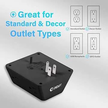Unidapt 6 Outlet Extender with Surge Protection for Home