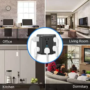 Unidapt 6 Outlet Extender with Surge Protection for Home