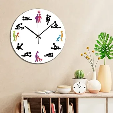 Fprqlyze Modern Wooden Clock Silent Decor Gift 12 inch