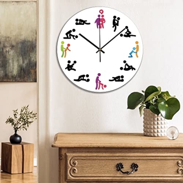 Fprqlyze Modern Wooden Clock Silent Decor Gift 12 inch