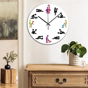 Fprqlyze Modern Wooden Clock Silent Decor Gift 12 inch