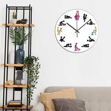 Fprqlyze Modern Wooden Clock Silent Decor Gift 12 inch