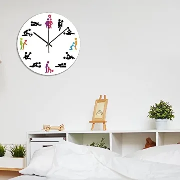 Fprqlyze Modern Wooden Clock Silent Decor Gift 12 inch