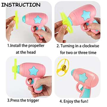 IAXSEE 15 Pieces Cat Fetch Toy with Colorful Flying Propellers Set, Cat Playing Tracking Interactive Toys for Kitten Chasing Training Hunting