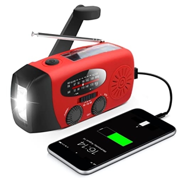 Hand Crank Radio & LED Flashlight for Emergencies