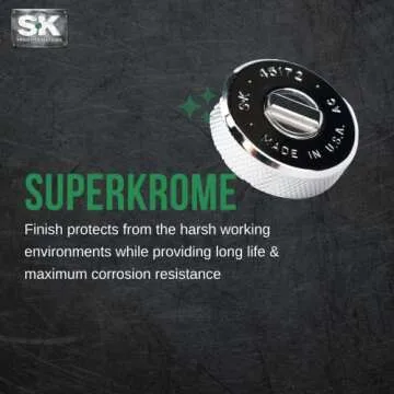 SK Tools USA, LLC, 45172S, SK Ratchets, Professional Thumbwheel Ratchet, Corrosion Resistant, 3/8 Drive, SuperKrome Finish