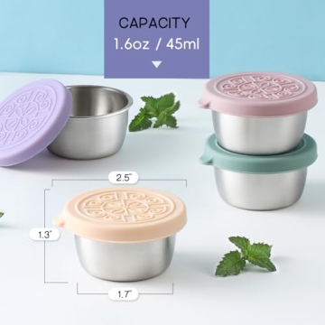 6 Pack Salad Dressing Containers with Leakproof Lids