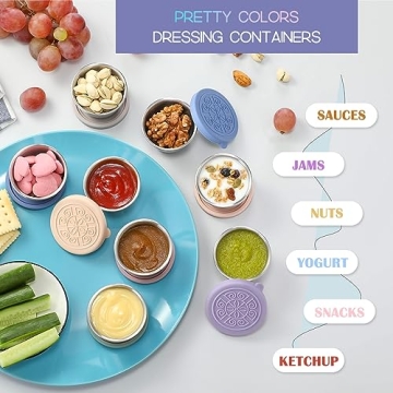 6 Pack Salad Dressing Containers with Leakproof Lids