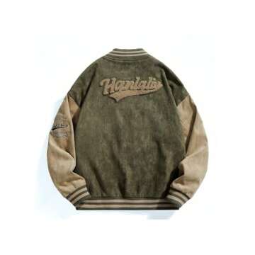 SOLY HUX Men's Varsity Jacket - Stylish Graphic Baseball Bomber Outerwear