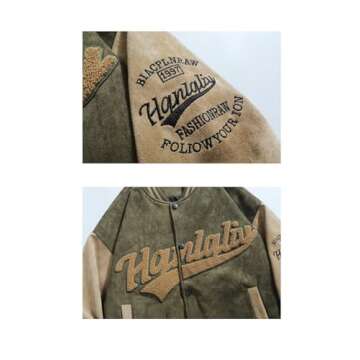 SOLY HUX Men's Varsity Graphic Jacket for Casual Style