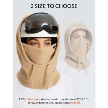 BALEAF Fleece Balaclava for Men and Women - Warm Ski Mask
