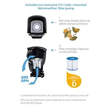 Funsicle 167 by 98 by 39.5 Inches Oasis Designer Oval Frame Outdoor Above Ground Swimming Pool Pool Set with Accessories, Dark Herringbone Gray