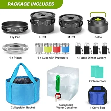 Odoland 29pcs Camping Cookware Mess Kit for Outdoor Cooking