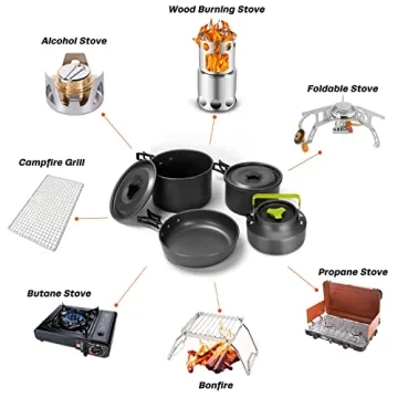 Odoland 29pcs Camping Cookware Mess Kit for Outdoor Cooking
