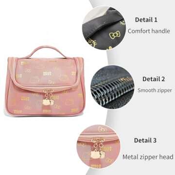 JAMNSY Makeup Bags for Women | Zipper Luxury Printed Cosmetic Bag with Handle | Cute Travel Toiletry Bag Organizer - Lovely Gifts for Her