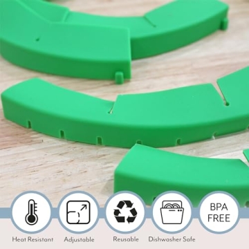 Cornucopia Silicone Pie Crust Shields 2-Pack Adjustable Green