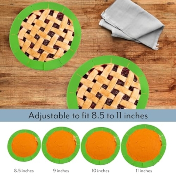 Cornucopia Silicone Pie Crust Shields 2-Pack Adjustable Green