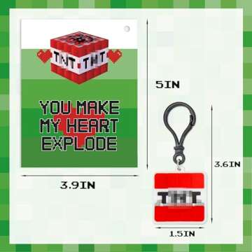 Mythcloud Valentines Day Gifts for Kids - 24 Video Game Valentines Cards for Kids with Keychains Bul...