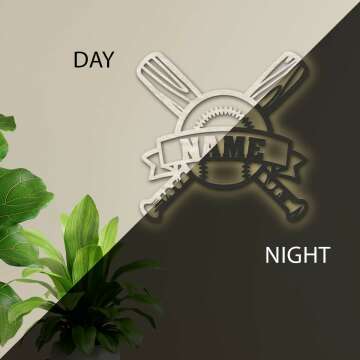Personalized Baseball Night Light & Wall Decor