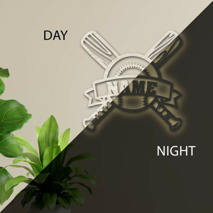 Personalized Baseball Night Light & Wall Decor