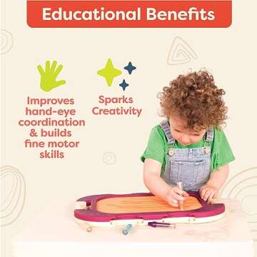 B. toys- Water Doodler- Creative Portable Drawing Board – Kids Water Painting Writing Doodle Board Toy – Perfect Travel Toys for Toddlers