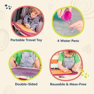 B. toys- Water Doodler- Creative Portable Drawing Board – Kids Water Painting Writing Doodle Board Toy – Perfect Travel Toys for Toddlers